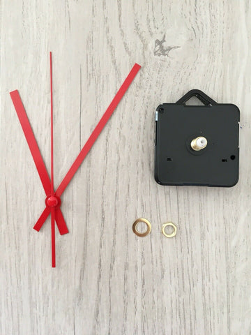 Image of MECCANISMO PER OROLOGIO PARETE LANCETTE ROSSO MOVIMENTO CONTINUO SILENZIOSO COLR