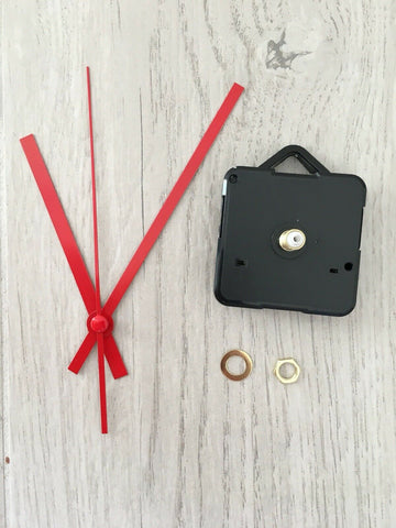 Image of MECCANISMO PER OROLOGIO PARETE LANCETTE ROSSO MOVIMENTO CONTINUO SILENZIOSO COLR