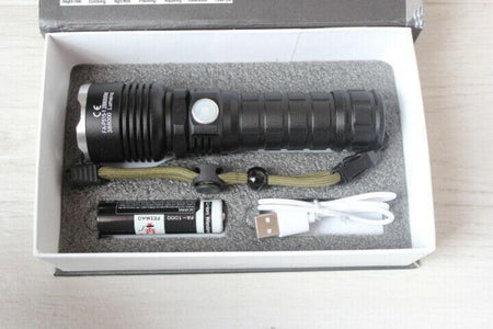 TORCIA RICARICABILE MILITARE TATTICA T6 CON ZOOM Luce  SUPER POTENTE LED