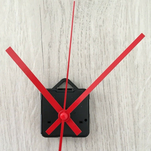 Image of MECCANISMO PER OROLOGIO PARETE LANCETTE ROSSO MOVIMENTO CONTINUO SILENZIOSO COLR