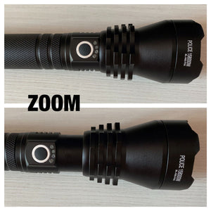 TORCIA RICARICABILE MILITARE TATTICA T6 CON ZOOM Luce  SUPER POTENTE LED